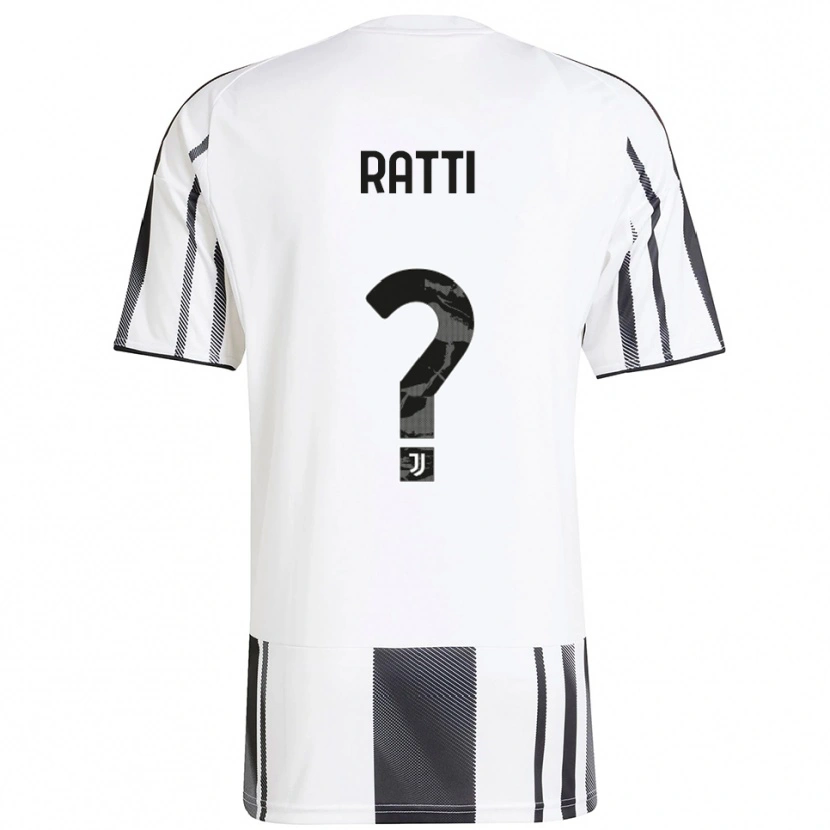 Danxen Enfant Maillot Leonardo Ratti #0 Blanc Noir Tenues Domicile 2025/26 T-Shirt