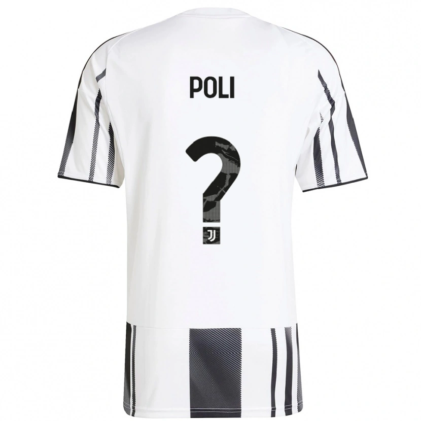 Danxen Enfant Maillot Fabrizio Poli #0 Blanc Noir Tenues Domicile 2025/26 T-Shirt