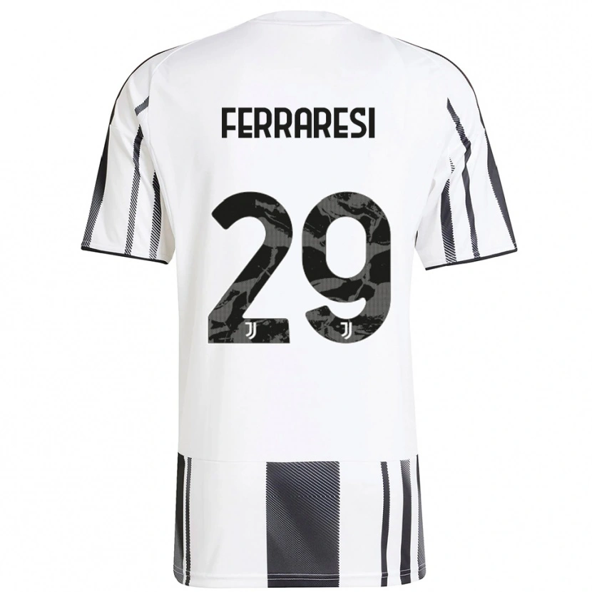 Danxen Enfant Maillot Eleonora Ferraresi #29 Blanc Noir Tenues Domicile 2025/26 T-Shirt