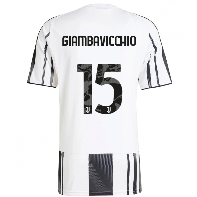 Danxen Enfant Maillot Franco Giambavicchio #15 Blanc Noir Tenues Domicile 2025/26 T-Shirt