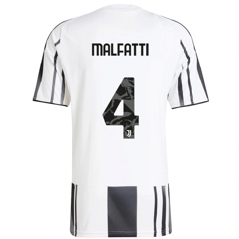 Danxen Enfant Maillot Tiago Malfatti #4 Blanc Noir Tenues Domicile 2025/26 T-Shirt