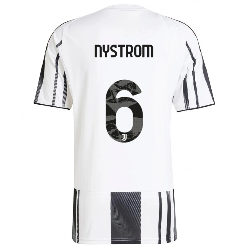 Danxen Enfant Maillot Paulina Nyström #6 Blanc Noir Tenues Domicile 2025/26 T-Shirt