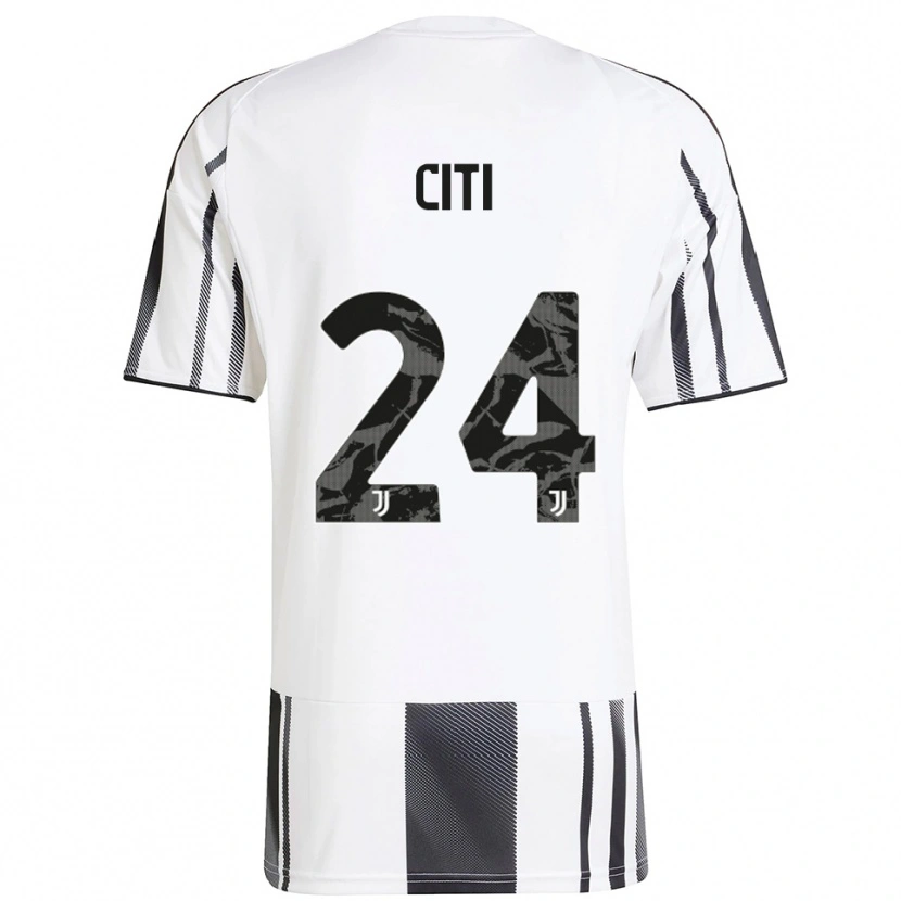 Danxen Enfant Maillot Alessandro Citi #24 Blanc Noir Tenues Domicile 2025/26 T-Shirt