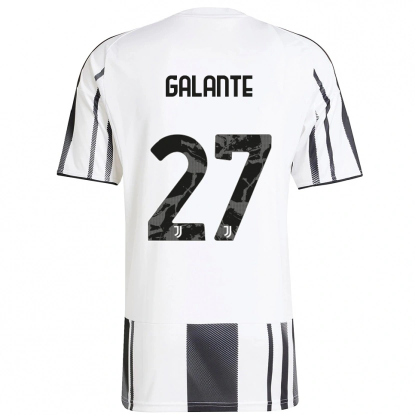 Danxen Enfant Maillot Tommaso Galante #27 Blanc Noir Tenues Domicile 2025/26 T-Shirt