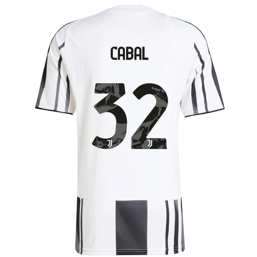 Danxen Enfant Maillot Juan Cabal #32 Blanc Noir Tenues Domicile 2025/26 T-Shirt