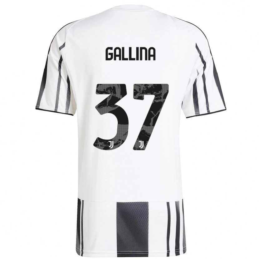 Danxen Enfant Maillot Arianna Gallina #37 Blanc Noir Tenues Domicile 2025/26 T-Shirt