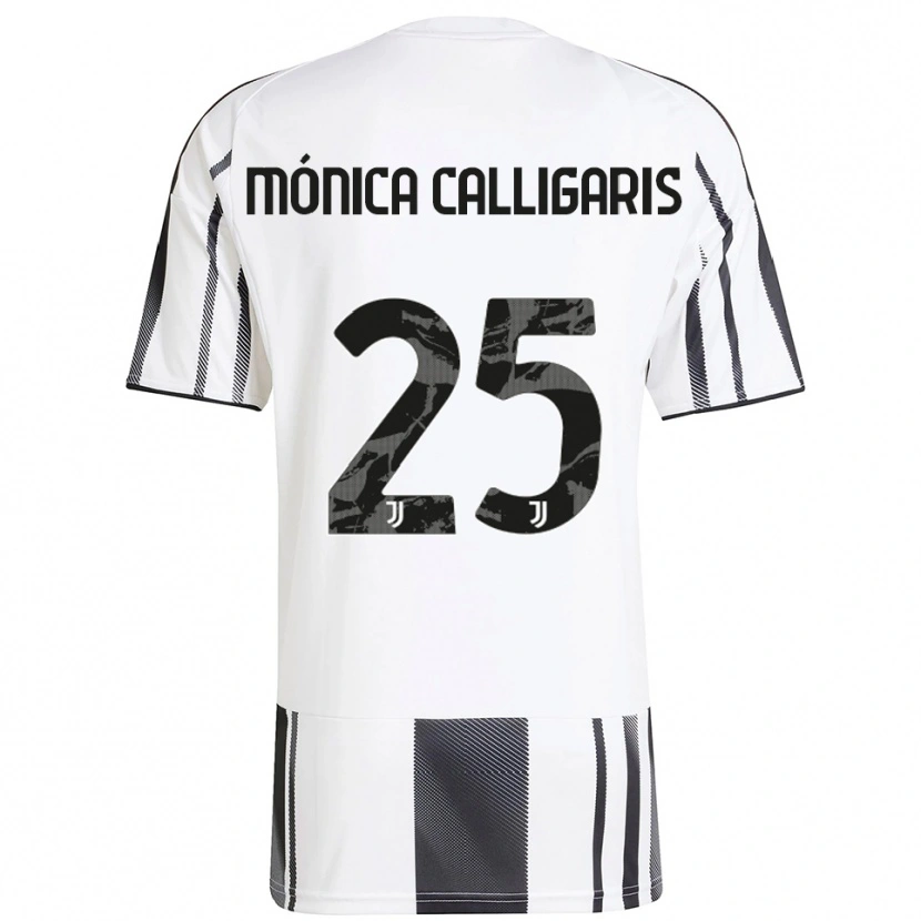 Danxen Enfant Maillot Viola Mónica Calligaris #25 Blanc Noir Tenues Domicile 2025/26 T-Shirt