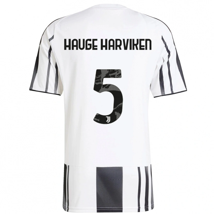 Danxen Enfant Maillot Mathilde Hauge Harviken #5 Blanc Noir Tenues Domicile 2025/26 T-Shirt
