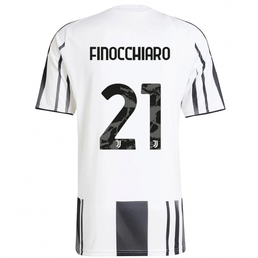 Danxen Enfant Maillot Gabriele Finocchiaro #21 Blanc Noir Tenues Domicile 2025/26 T-Shirt