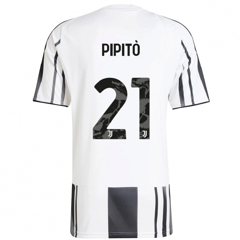 Danxen Enfant Maillot Giuseppe Pipitò #21 Blanc Noir Tenues Domicile 2025/26 T-Shirt