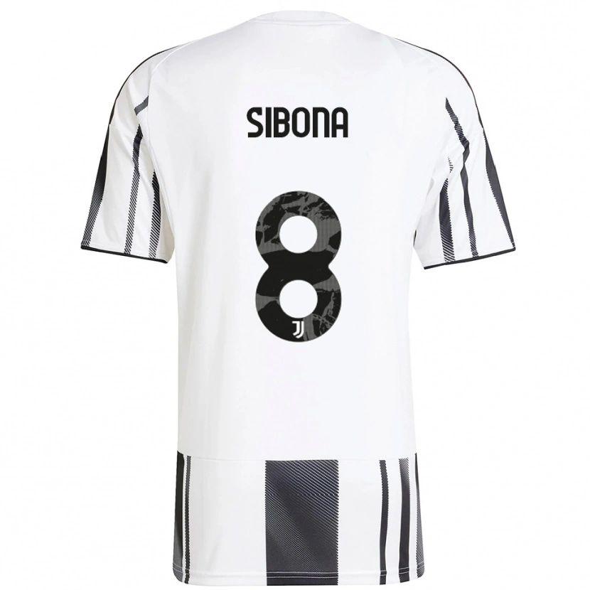Danxen Enfant Maillot Tommaso Sibona #8 Blanc Noir Tenues Domicile 2025/26 T-Shirt