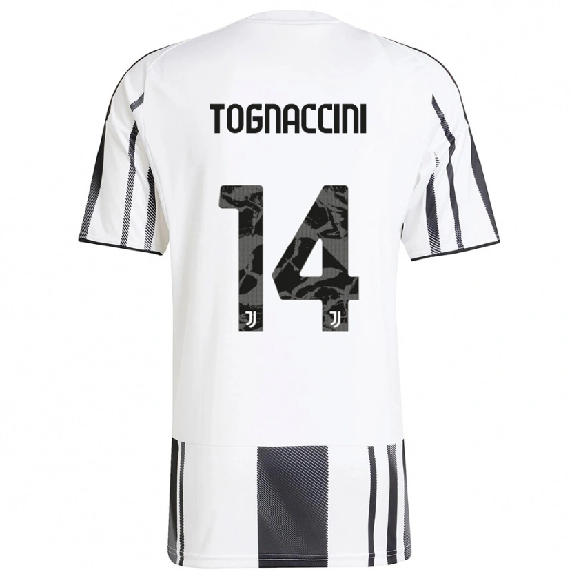 Danxen Enfant Maillot Vittorio Tognaccini #14 Blanc Noir Tenues Domicile 2025/26 T-Shirt