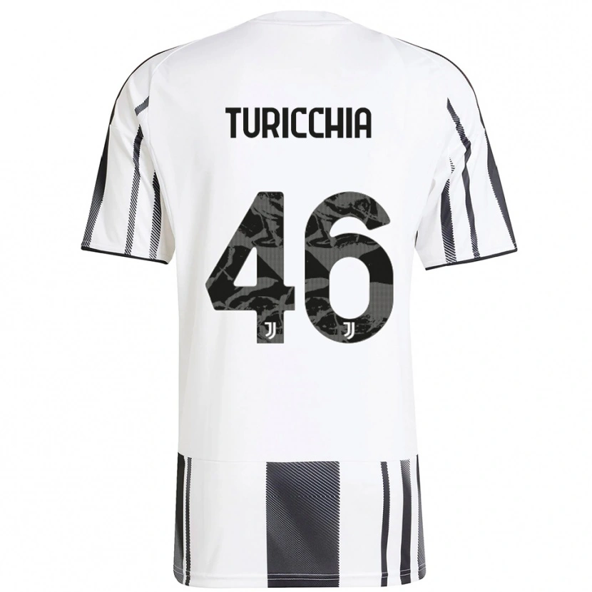 Danxen Enfant Maillot Riccardo Turicchia #46 Blanc Noir Tenues Domicile 2025/26 T-Shirt