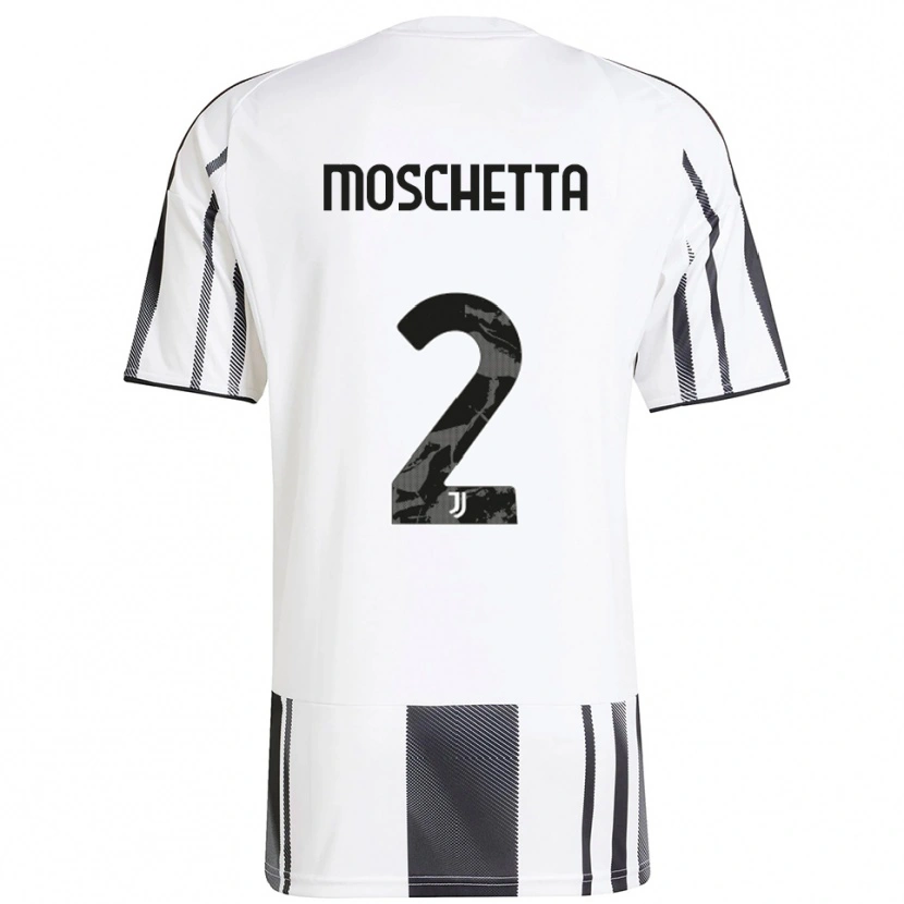 Danxen Enfant Maillot Lorenzo Moschetta #2 Blanc Noir Tenues Domicile 2025/26 T-Shirt