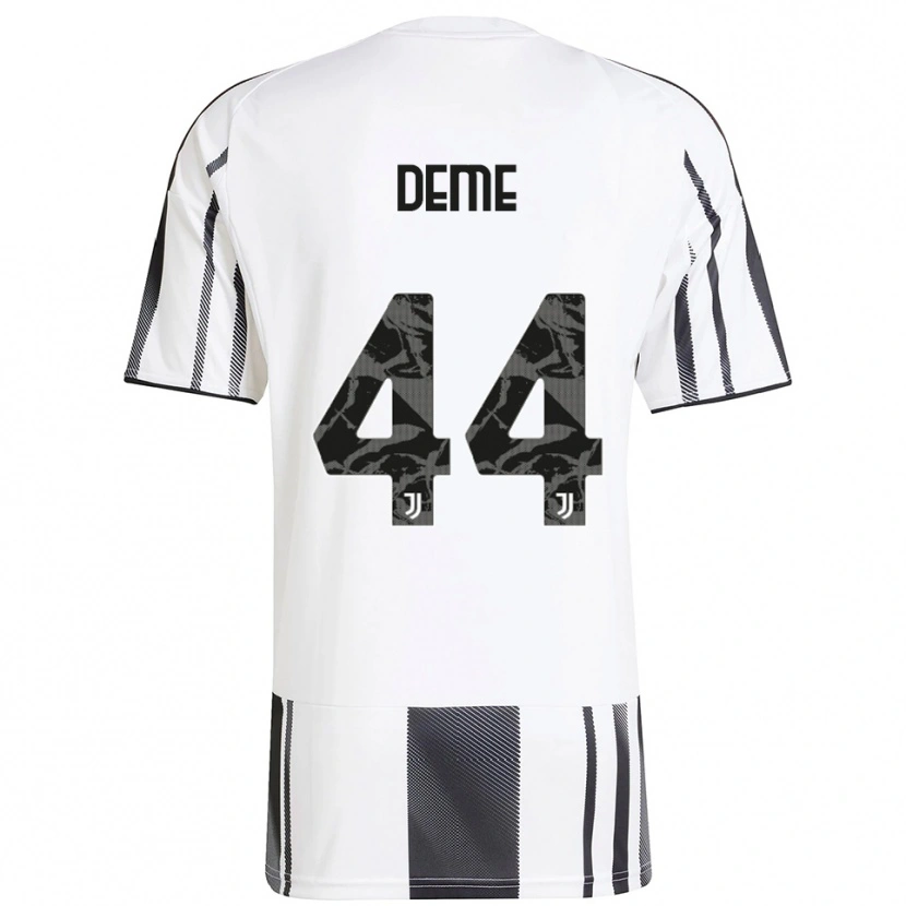 Danxen Enfant Maillot Serigne Deme #44 Blanc Noir Tenues Domicile 2025/26 T-Shirt
