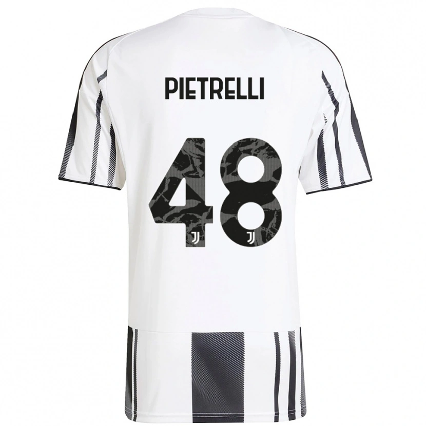 Danxen Enfant Maillot Alessandro Pietrelli #48 Blanc Noir Tenues Domicile 2025/26 T-Shirt