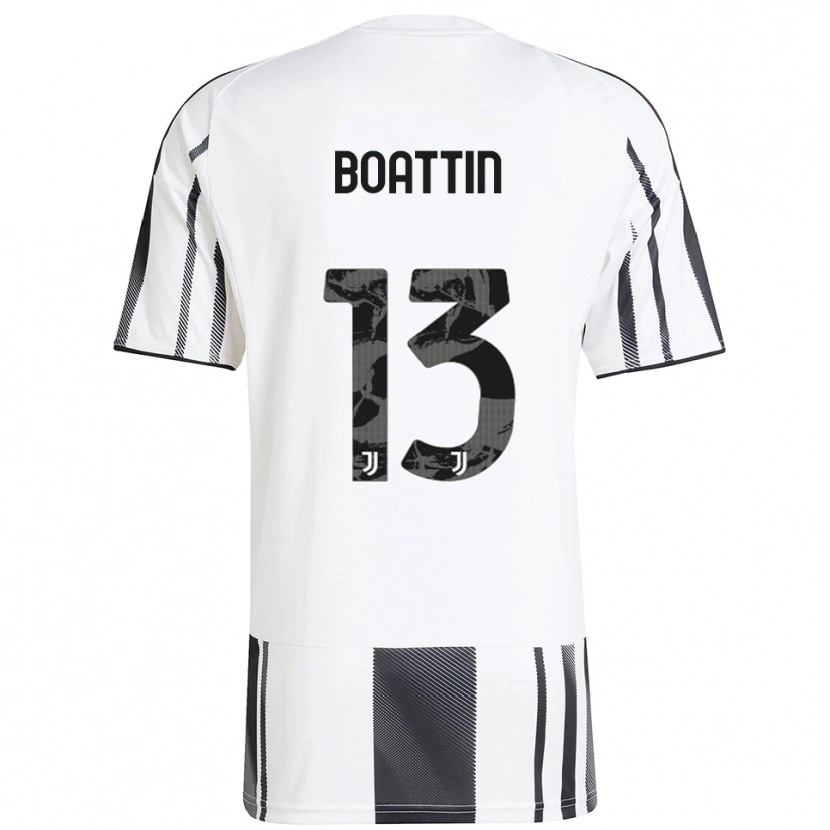 Danxen Enfant Maillot Lisa Boattin #13 Blanc Noir Tenues Domicile 2025/26 T-Shirt