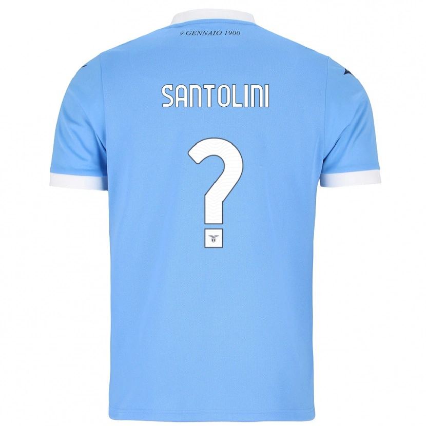 Danxen Enfant Maillot Emanuele Santolini #0 Bleu Ciel Blanc Tenues Domicile 2025/26 T-Shirt
