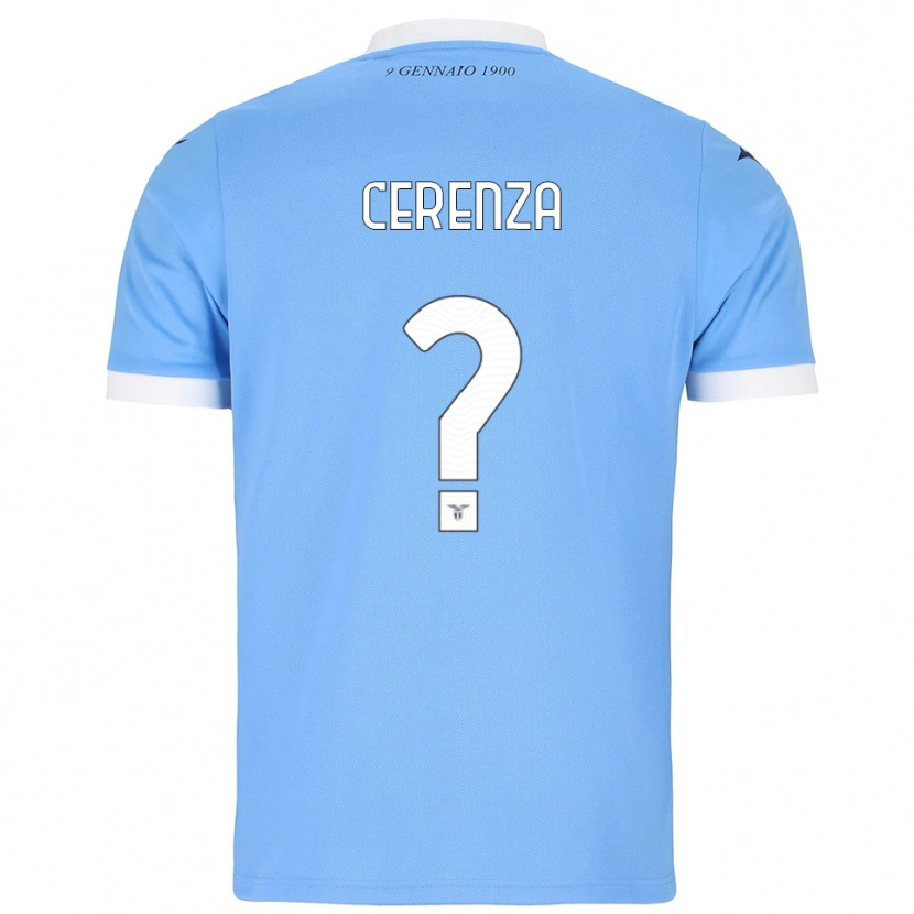 Danxen Enfant Maillot Francesco Cerenza #0 Bleu Ciel Blanc Tenues Domicile 2025/26 T-Shirt