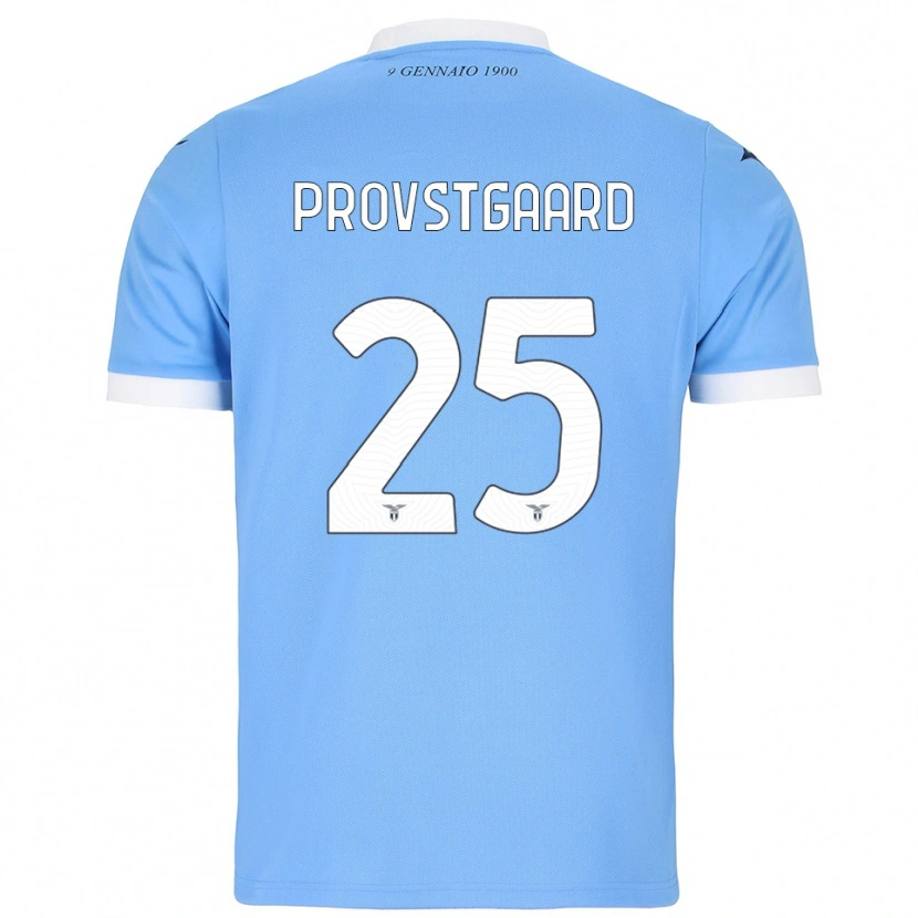 Danxen Enfant Maillot Oliver Provstgaard #25 Bleu Ciel Blanc Tenues Domicile 2025/26 T-Shirt