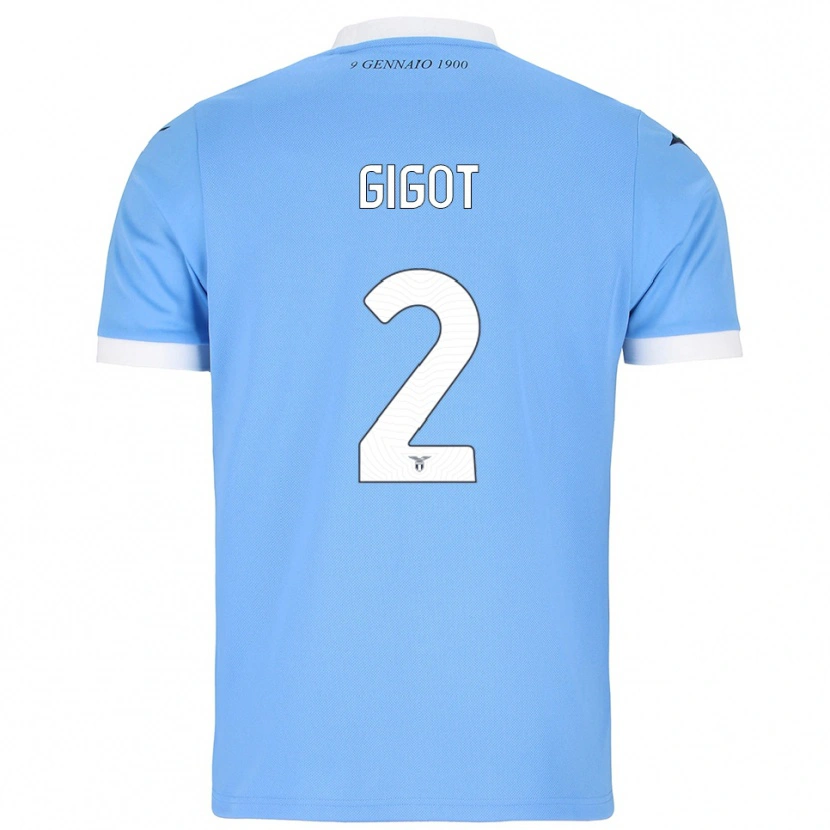 Danxen Enfant Maillot Samuel Gigot #2 Bleu Ciel Blanc Tenues Domicile 2025/26 T-Shirt