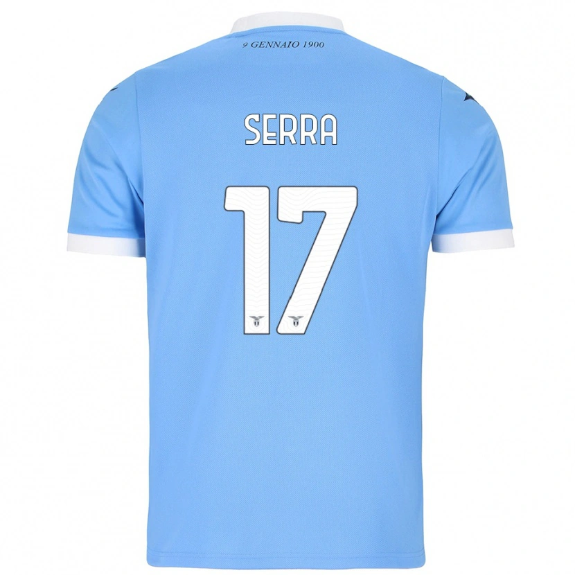 Danxen Enfant Maillot Federico Serra #17 Bleu Ciel Blanc Tenues Domicile 2025/26 T-Shirt