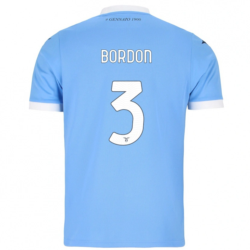 Danxen Enfant Maillot Ricardo Bordon #3 Bleu Ciel Blanc Tenues Domicile 2025/26 T-Shirt