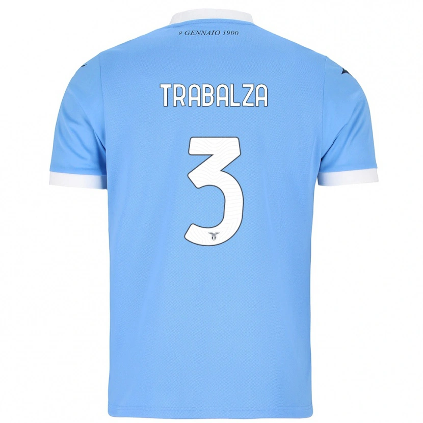 Danxen Enfant Maillot Alessandro Trabalza #3 Bleu Ciel Blanc Tenues Domicile 2025/26 T-Shirt