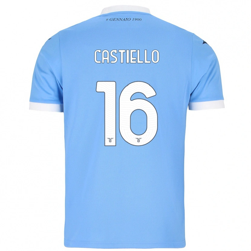 Danxen Enfant Maillot Antonietta Castiello #16 Bleu Ciel Blanc Tenues Domicile 2025/26 T-Shirt