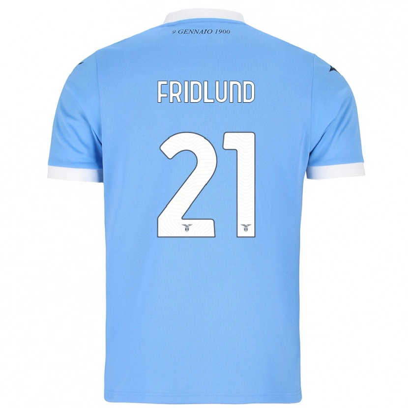 Danxen Enfant Maillot Johanne Fridlund #21 Bleu Ciel Blanc Tenues Domicile 2025/26 T-Shirt