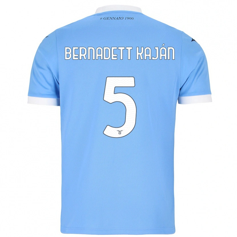 Danxen Enfant Maillot Zsanett Bernadett Kaján #5 Bleu Ciel Blanc Tenues Domicile 2025/26 T-Shirt