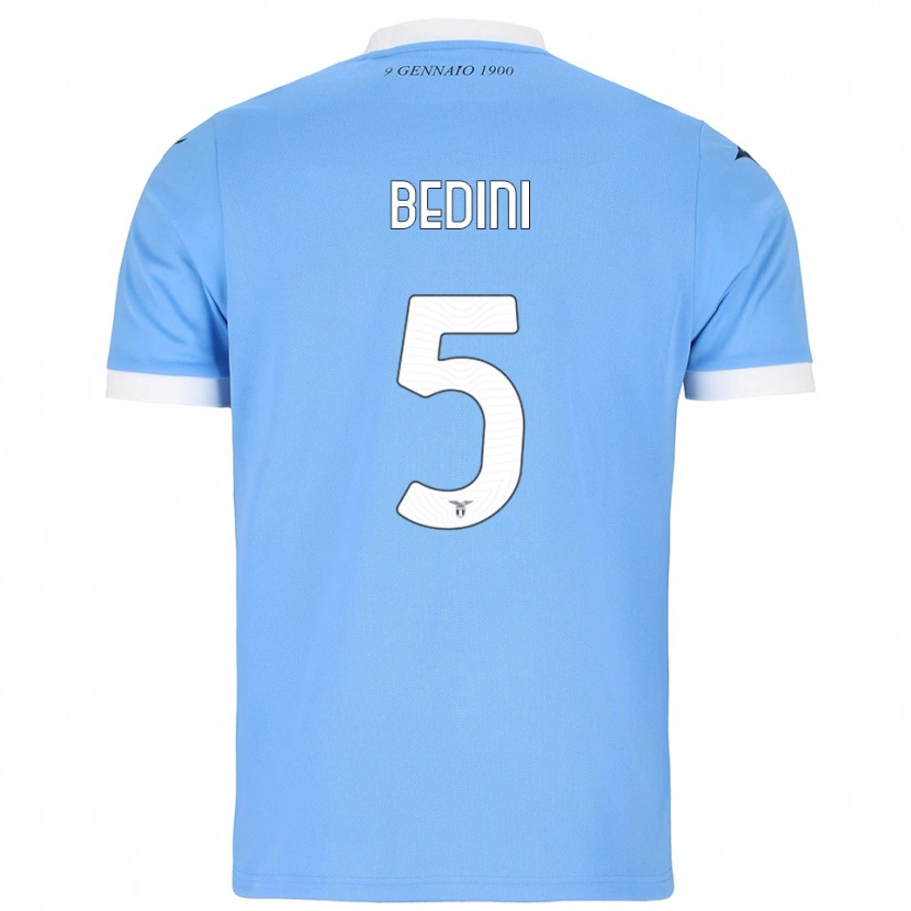 Danxen Enfant Maillot Filippo Bedini #5 Bleu Ciel Blanc Tenues Domicile 2025/26 T-Shirt