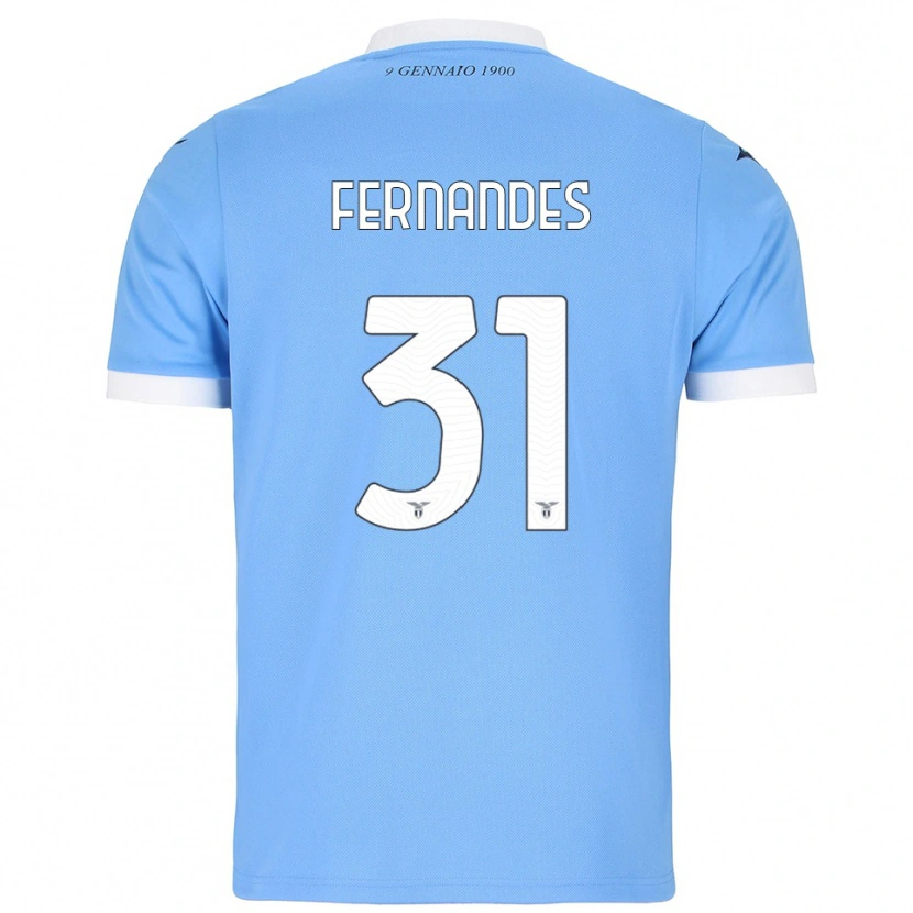 Danxen Enfant Maillot Saná Fernandes #31 Bleu Ciel Blanc Tenues Domicile 2025/26 T-Shirt
