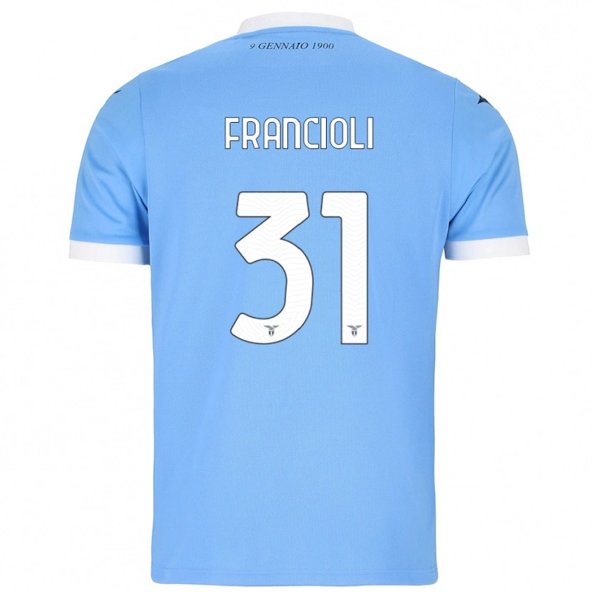 Danxen Enfant Maillot Diego Francioli #31 Bleu Ciel Blanc Tenues Domicile 2025/26 T-Shirt