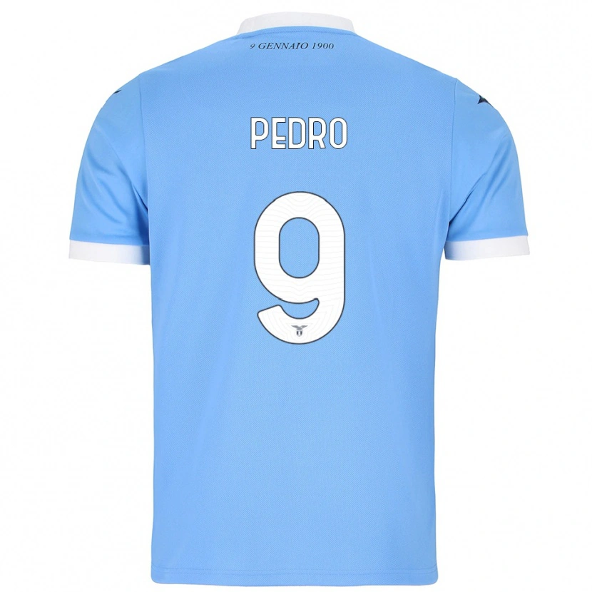 Danxen Enfant Maillot Pedro #9 Bleu Ciel Blanc Tenues Domicile 2025/26 T-Shirt