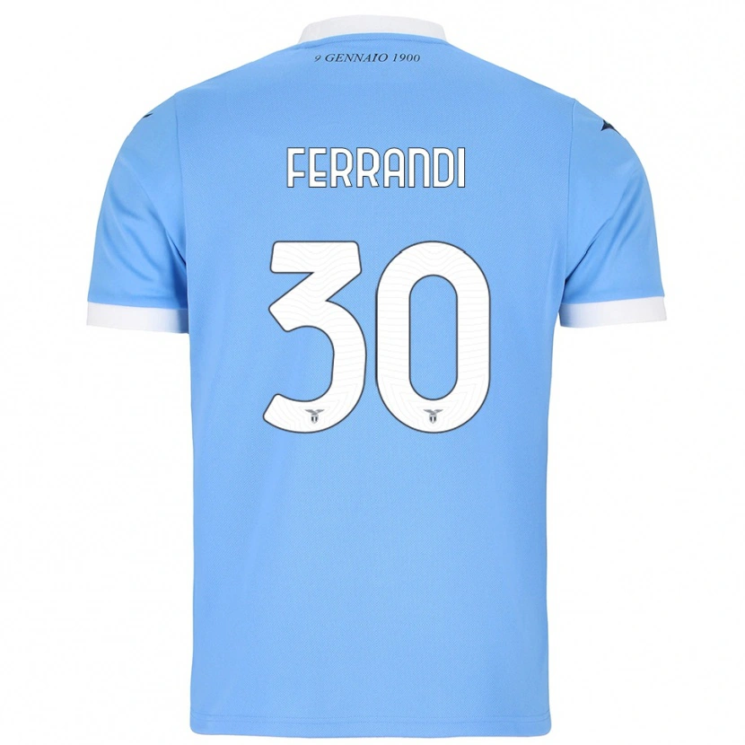 Danxen Enfant Maillot Giulia Ferrandi #30 Bleu Ciel Blanc Tenues Domicile 2025/26 T-Shirt