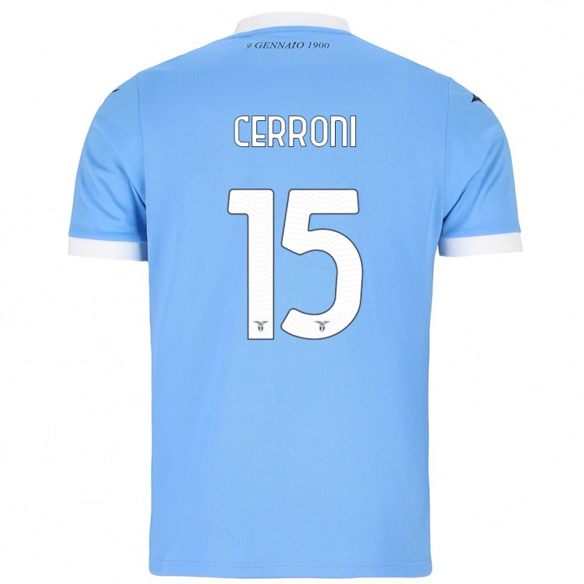 Danxen Enfant Maillot Leonardo Cerroni #15 Bleu Ciel Blanc Tenues Domicile 2025/26 T-Shirt