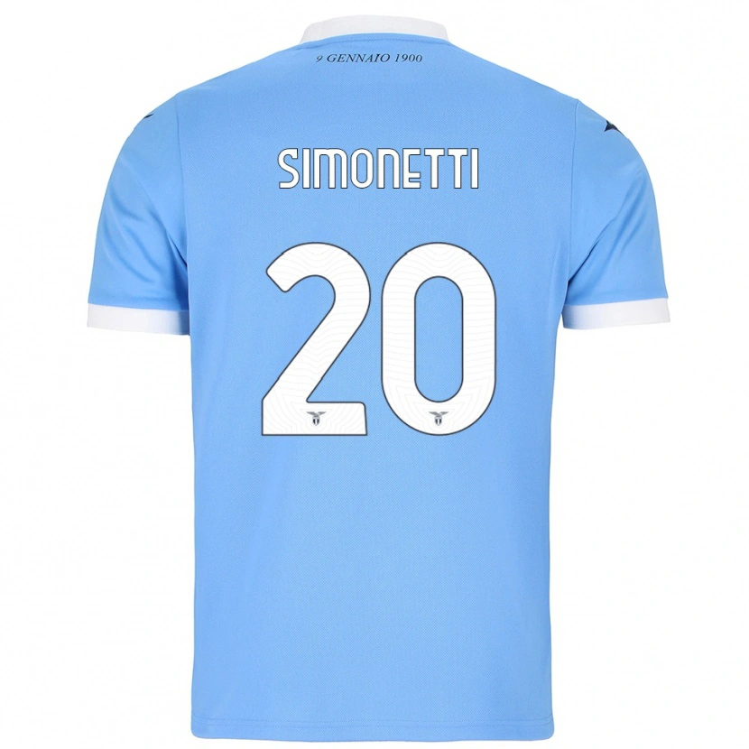 Danxen Enfant Maillot Flaminia Simonetti #20 Bleu Ciel Blanc Tenues Domicile 2025/26 T-Shirt