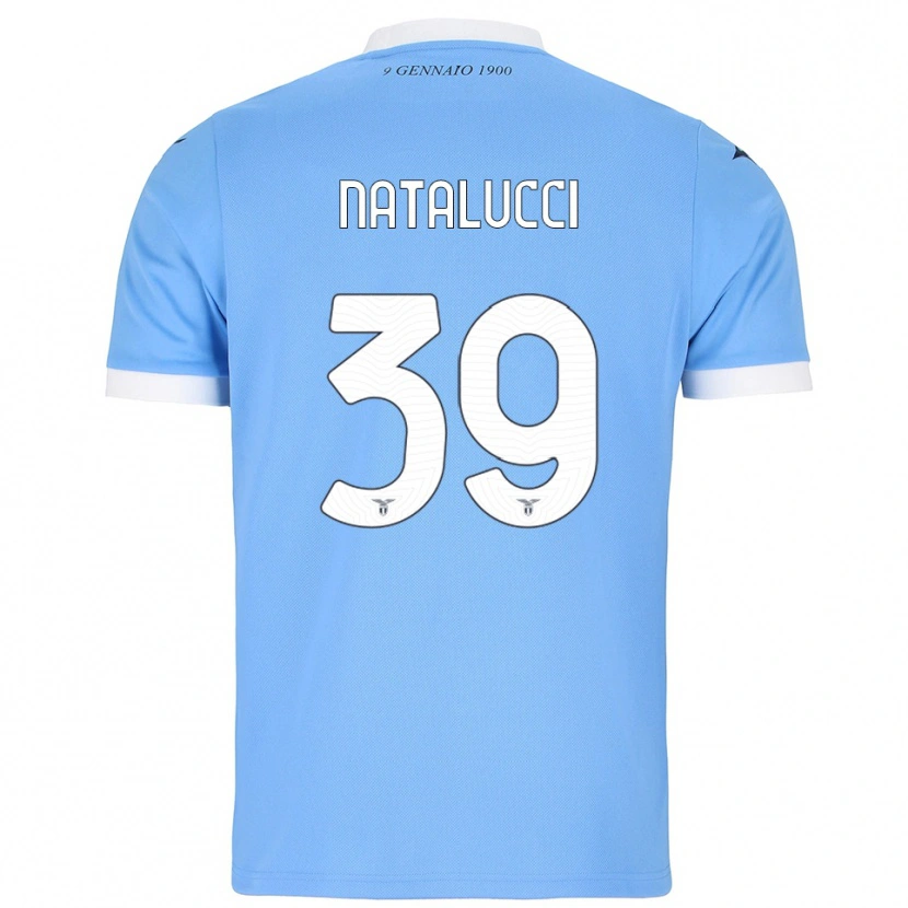 Danxen Enfant Maillot Serena Natalucci #39 Bleu Ciel Blanc Tenues Domicile 2025/26 T-Shirt