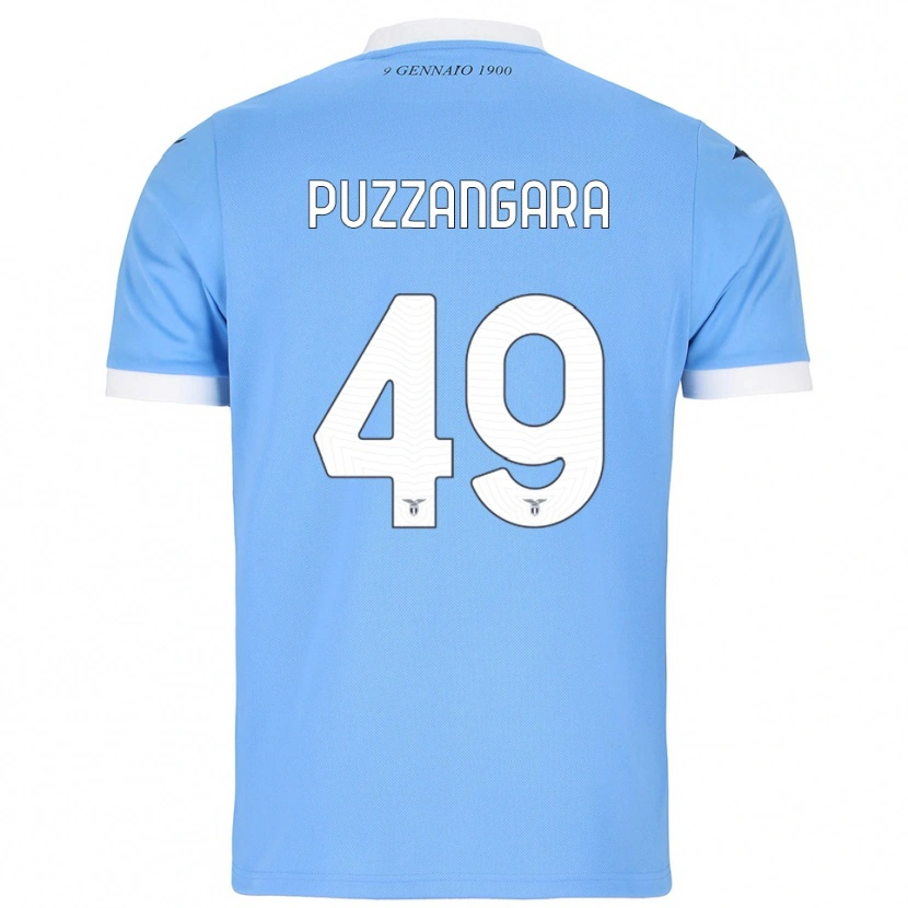 Danxen Enfant Maillot Angelo Antonio Puzzangara #49 Bleu Ciel Blanc Tenues Domicile 2025/26 T-Shirt