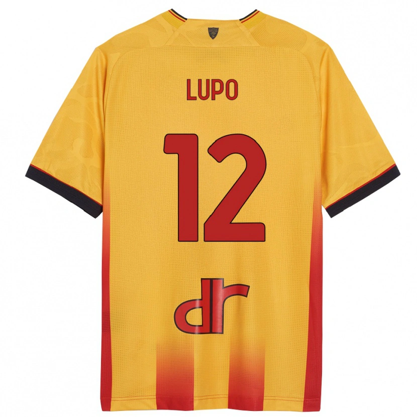 Danxen Enfant Maillot Christian Lupo #12 Jaune Orange Tenues Domicile 2025/26 T-Shirt