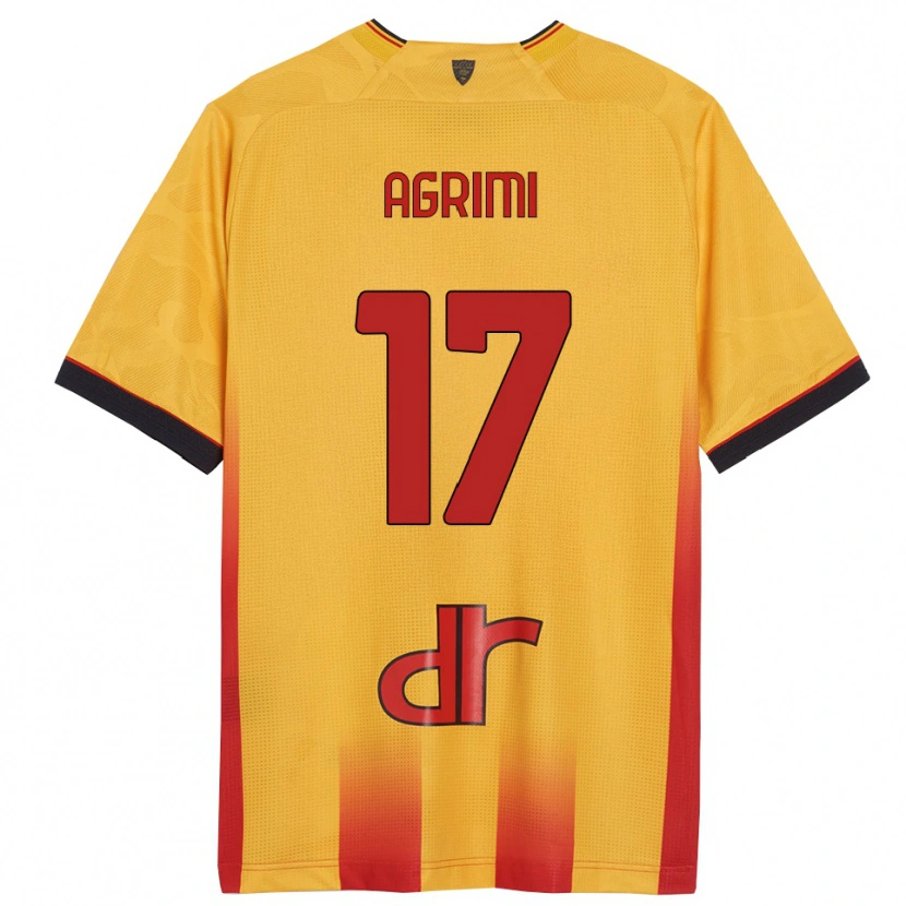 Danxen Enfant Maillot Matteo Agrimi #17 Jaune Orange Tenues Domicile 2025/26 T-Shirt