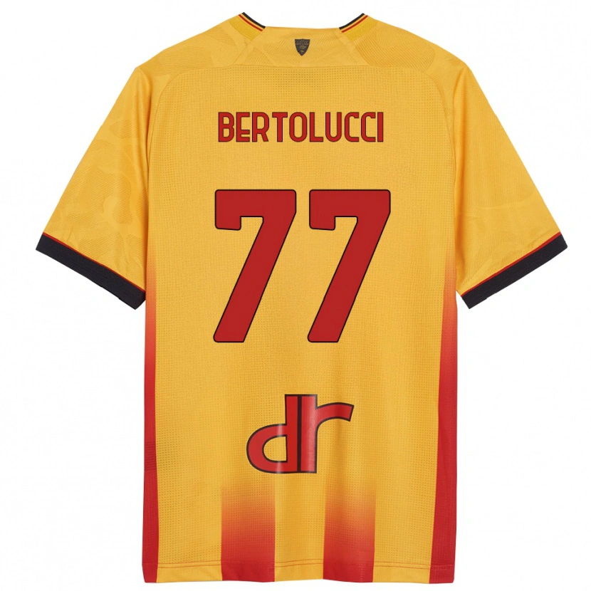 Danxen Enfant Maillot Sandro Bertolucci #77 Jaune Orange Tenues Domicile 2025/26 T-Shirt