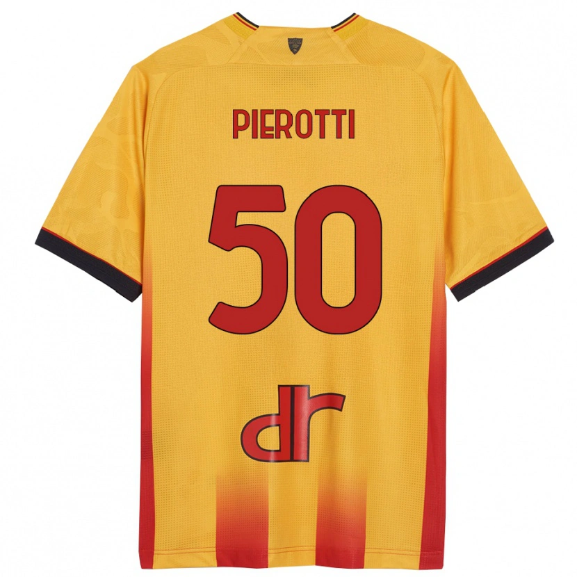 Danxen Enfant Maillot Santiago Pierotti #50 Jaune Orange Tenues Domicile 2025/26 T-Shirt