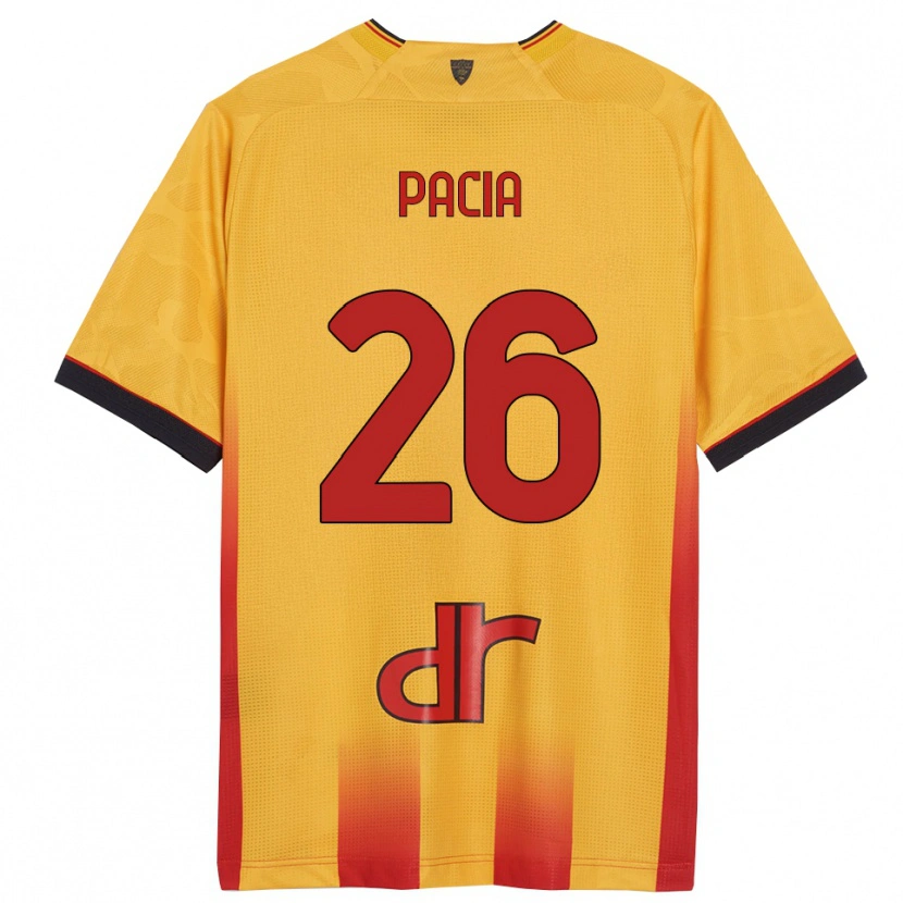 Danxen Enfant Maillot Fabiano Pacia #26 Jaune Orange Tenues Domicile 2025/26 T-Shirt