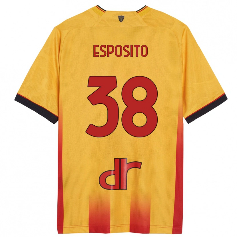 Danxen Enfant Maillot Pasquale Esposito #38 Jaune Orange Tenues Domicile 2025/26 T-Shirt