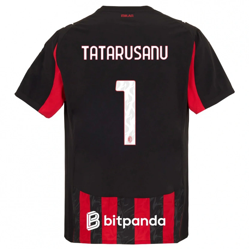 Danxen Enfant Maillot Ciprian Tatarusanu #1 Rouge Noir Tenues Domicile 2025/26 T-Shirt