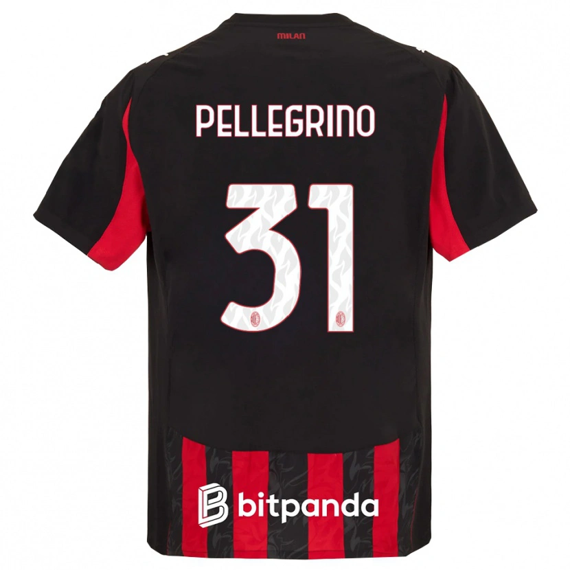 Danxen Enfant Maillot Marco Pellegrino #31 Rouge Noir Tenues Domicile 2025/26 T-Shirt