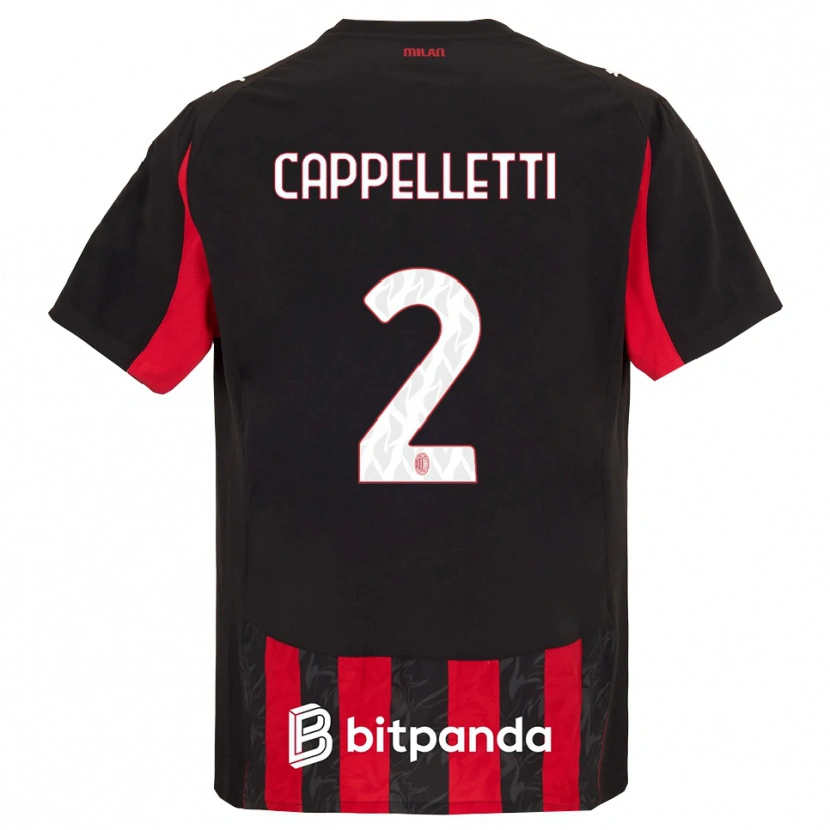 Danxen Enfant Maillot Mattia Cappelletti #2 Rouge Noir Tenues Domicile 2025/26 T-Shirt