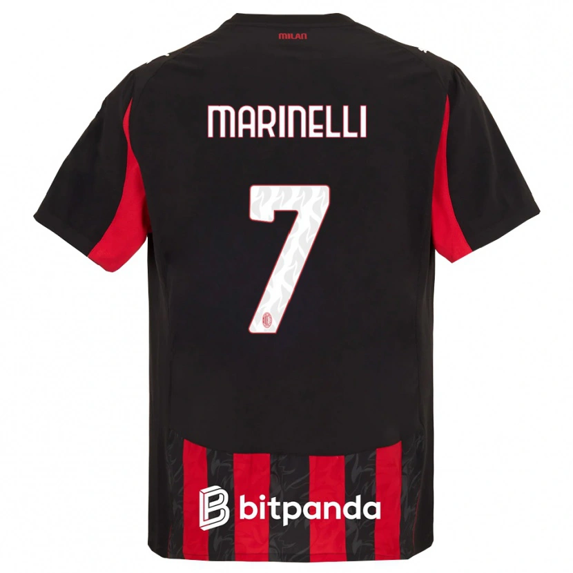 Danxen Enfant Maillot Gloria Marinelli #7 Rouge Noir Tenues Domicile 2025/26 T-Shirt